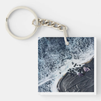 Porte-clefs sac fourre-tout en cristal d'énergie océanique art