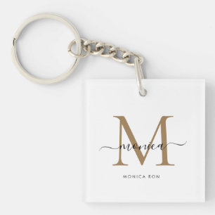 Porte-clefs Sac fourre-tout personnalisé avec monogramme
