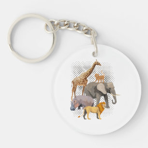 Porte-clefs Safari Squad Africain Safari Animaux Drôle Zoo Ani