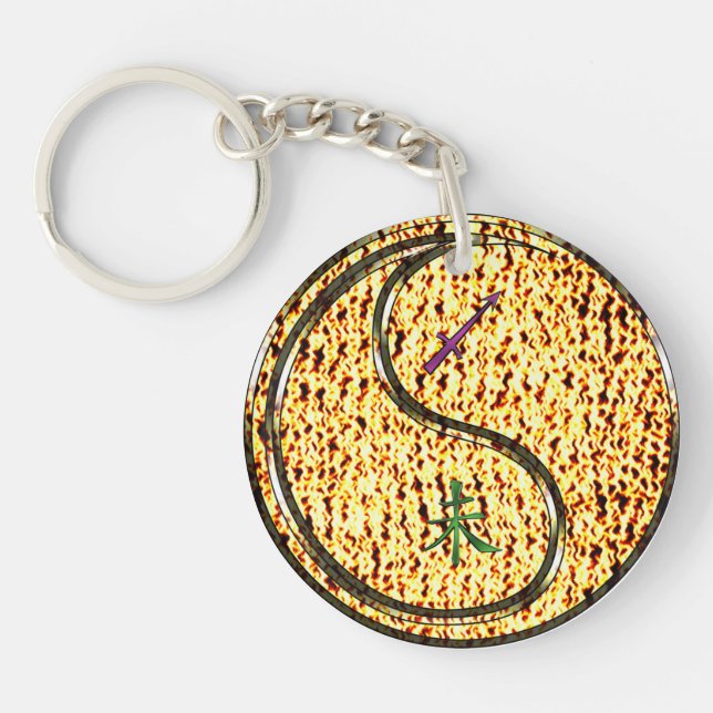 Porte-clefs Sagittaire et chèvre de feu (Devant)