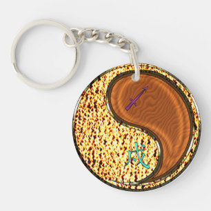 Porte-clefs Sagittaire et chien de bois