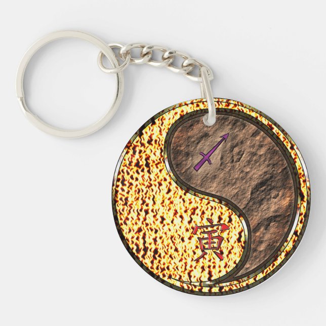 Porte-clefs Sagittaire et Tigre de la Terre (Devant)
