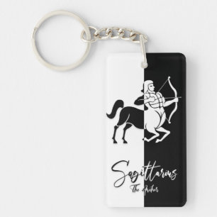 Porte-clefs Sagittarius SIGNE Zodiaque, Porte - clé noir et b