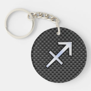 Porte-clefs Sagittarius Zodiac Sign Carbon Fiber Print