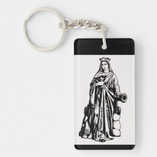 Porte-clefs Saint Barbara avec chalice et canon