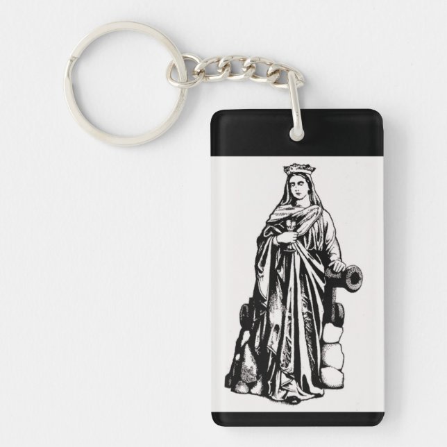 Porte-clefs Saint Barbara avec chalice et canon (Devant)