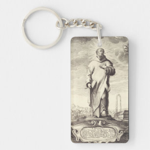 Porte-clefs Saint Bruno de Cologne Gravure Ancienne Style Arti