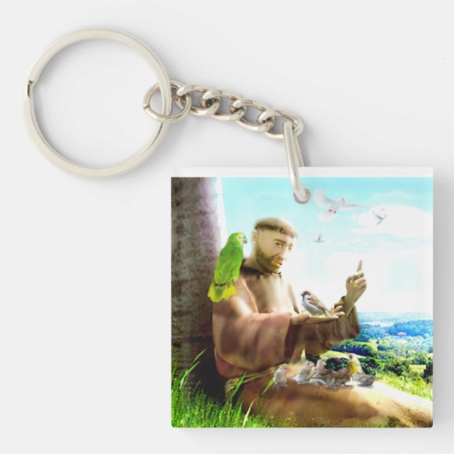 Porte-clefs Saint François et les sermons prêchent aux oiseaux (Devant)