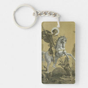 Porte-clefs Saint George – Premium "Sunburst Gold" Art