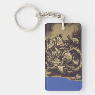Porte-clefs Saint Georges tuant le Dragon