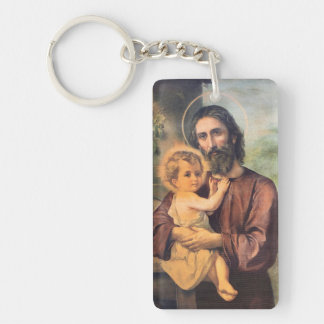 Porte-clefs Saint Joseph et Jésus-enfant