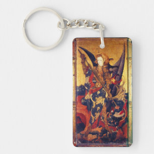 Porte-clefs Saint Michael Vanquishing Parchemin de prière diab