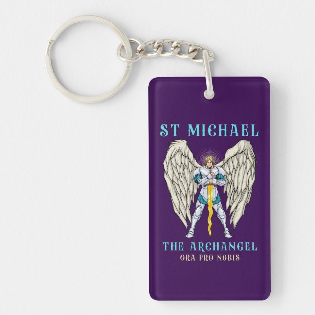 Porte-clefs Saint Michel Archange Prière Catholique (Devant)