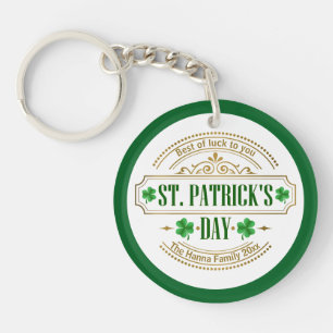 Porte-clefs Saint-Patrick personnalisé - Chance des Irlandais