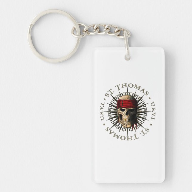 Porte-clefs Saint-Thomas USVI Pirate Skull (Devant)