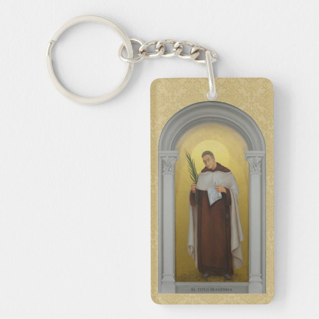 Porte-clefs Saint Titus Brandsma Carmelite Saints Priest (Devant)