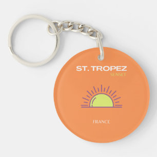 Porte-clefs Saint-Tropez, France, Coucher de soleil, Art du vo