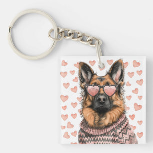 Porte-clefs Saint Valentin Chien berger allemand