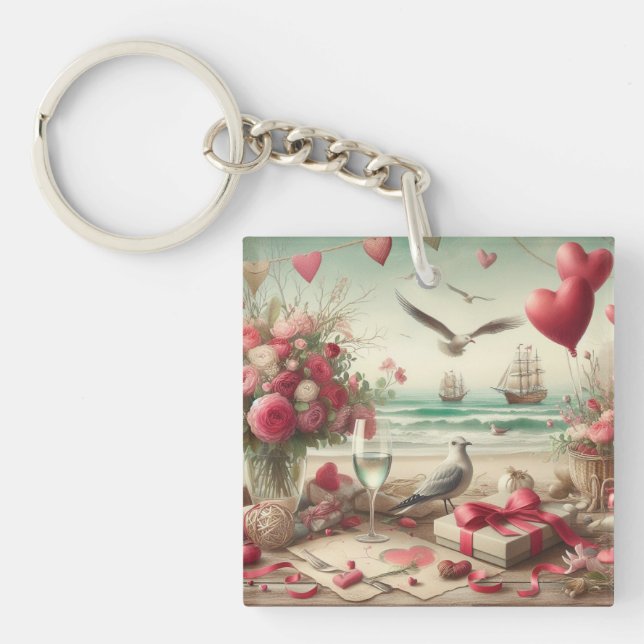 Porte-clefs Saint-Valentin côtière/nautique (Devant)