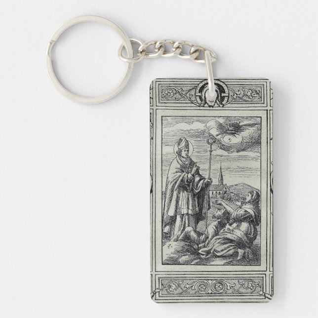 Porte-clefs Saint Valentin de Rome Gravure Premium Art (Devant)