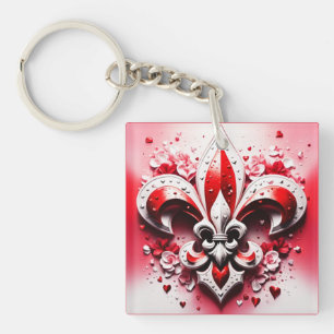 Porte-clefs Saint Valentin Fleur De Lis