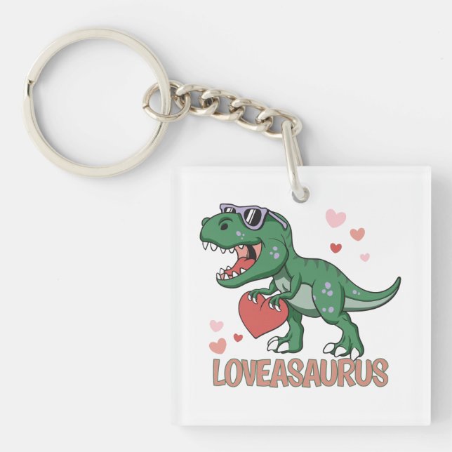 Porte-clefs Saint-Valentin Loveasaurus (Devant)