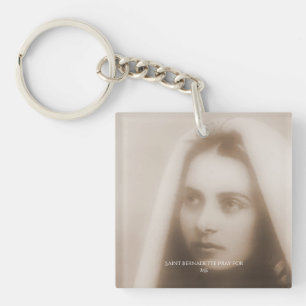 Porte-clefs Sainte Bernadette Priez pour moi