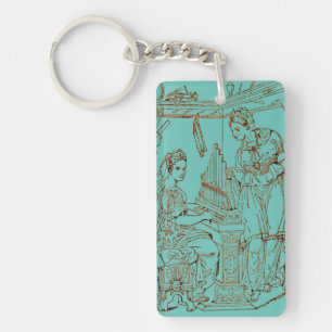 Porte-clefs Sainte Cécile avec Sainte Catherine d'Alexandrie