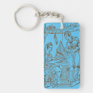 Porte-clefs Sainte Cécile avec Sainte Catherine d'Alexandrie