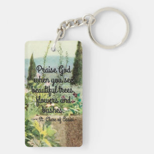 Porte-clefs Sainte Claire d'Assise Arrosant des Fleurs avec Ci