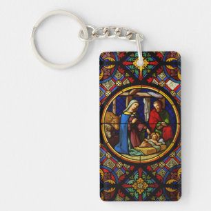 Porte-clefs Sainte Famille "Vitrail"