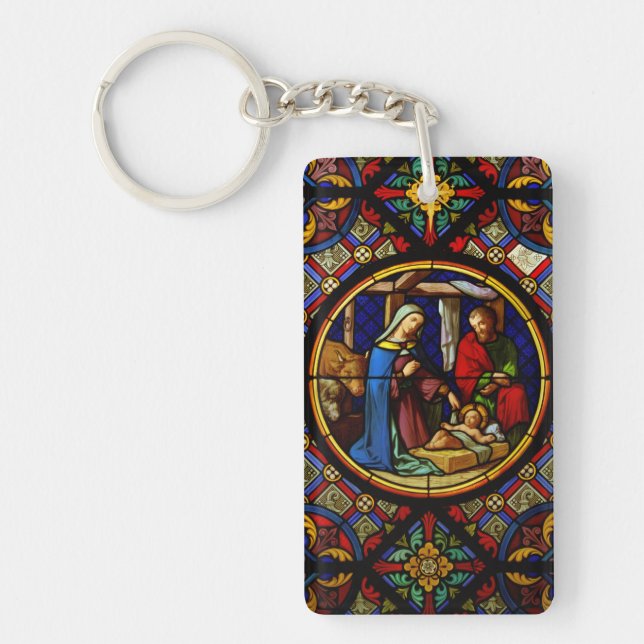 Porte-clefs Sainte Famille "Vitrail"  (Devant)
