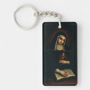 Porte-clefs Sainte Gertrude la Grande bénédictine allemande