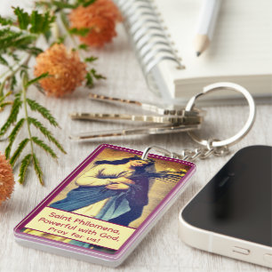 Porte-clefs Sainte Philomène personnalisable