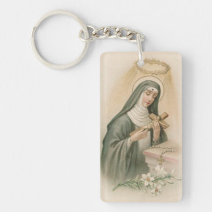 Porte-clefs Sainte Rita de Cascia (M 015) Acrylique rectangula