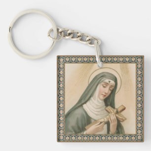 Porte-clefs Sainte Rita de Cascia (M 015) Carré Acrylique
