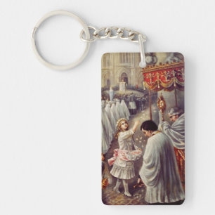 Porte-clefs Sainte Thérèse jetant des roses Corpus Domini Beau