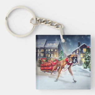 Porte-clefs Saison Festive de Noël de Boxer