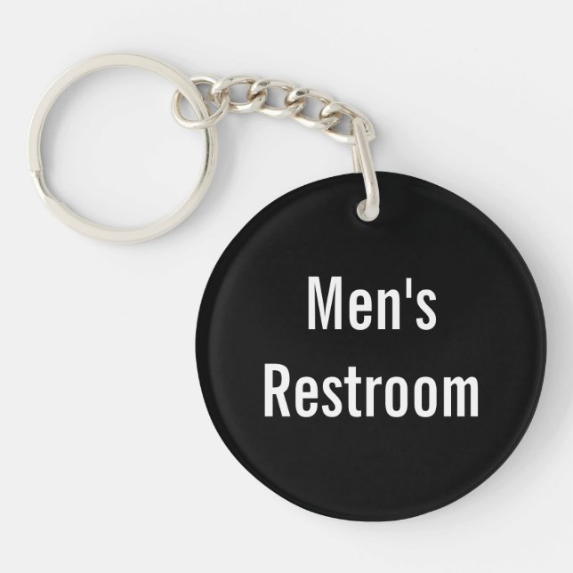 Porte-clefs Salle de toilettes pour hommes Noir et blanc Votre (Devant)