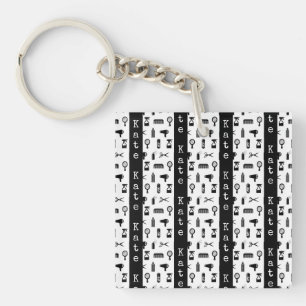 Porte-clefs Salon et coiffeur Motif NOM PERSONNALISÉ