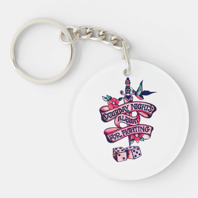 Porte-clefs Samedi soir, ça va pour combattre (Devant)