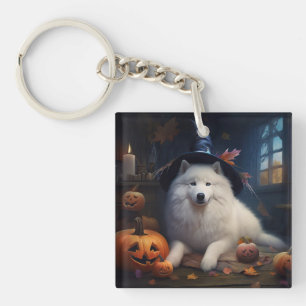 Porte-clefs Samoyèdes Citrouilles Halloween Épouvantable