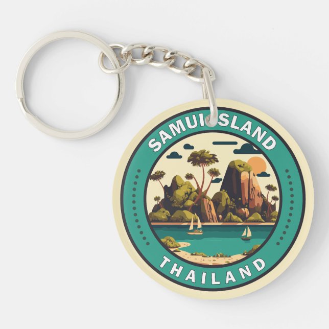 Porte-clefs Samui Island Thaïlande Insigne d'art de voyage (Devant)