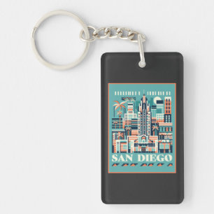 Porte-clefs San Diego Art déco californien
