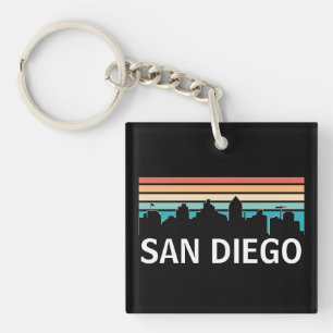Porte-clefs San Diego California Skyline Vintage voyage