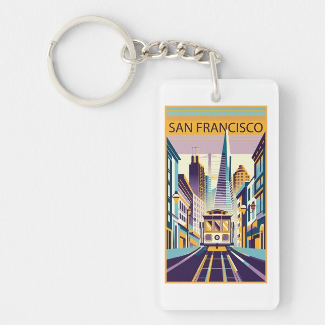 Porte-clefs San Francisco California Art Déco (Devant)