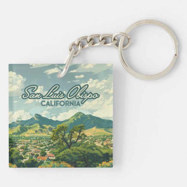 Porte-clefs San Luis Obispo SLO California Central Coast Retro (Dos)
