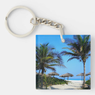 Porte-clefs Sandy Beach With Palm Trees and An Ocean View