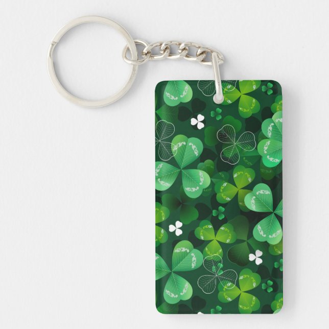 Porte-clefs Sans couture avec trèfle vert (Devant)