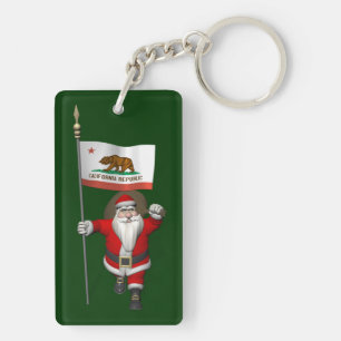 Porte-clefs Santa Claus Avec L'Enseigne De Californie